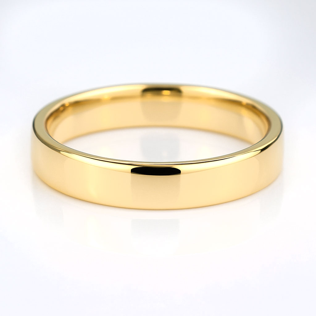Flat Simple Gold Wedding Band