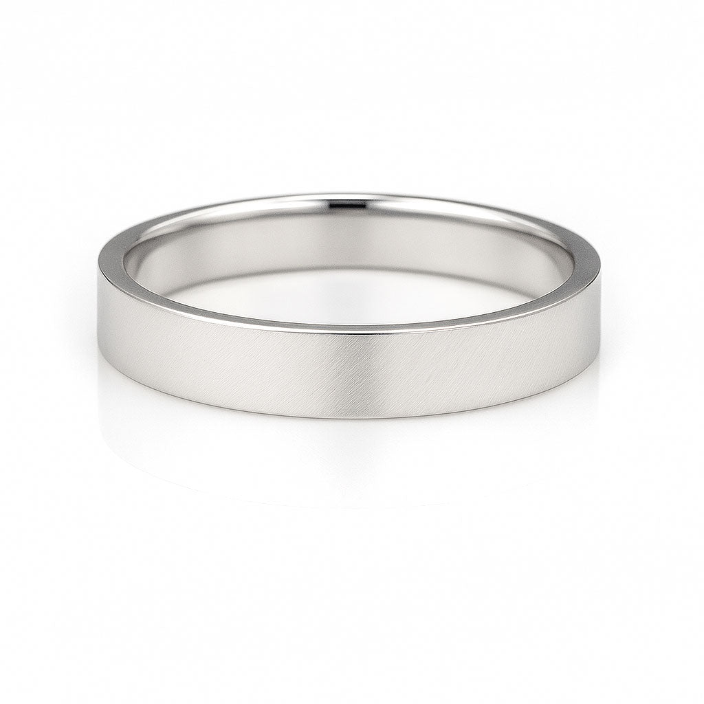 Narrow Flat Simple Wedding Band, 2-4mm Width