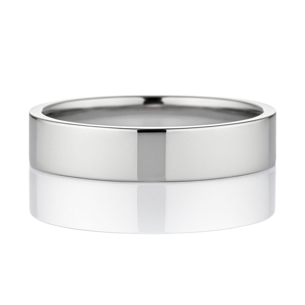 Wide Flat Modern Simple Comfort-fit Wedding Band