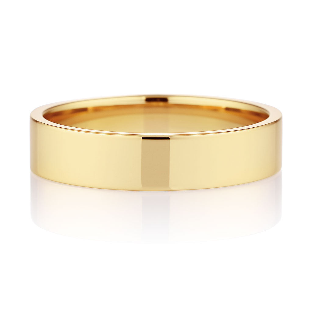 Wide Flat Modern Simple Comfort-fit Wedding Band