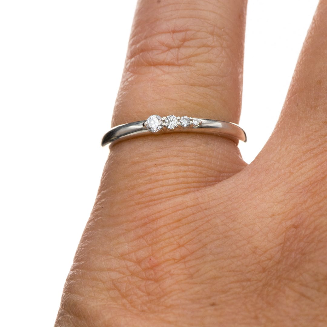 Lab Grown Gradient Diamonds Sterling Silver Stacking Ring Ring Ready To Ship by Nodeform
