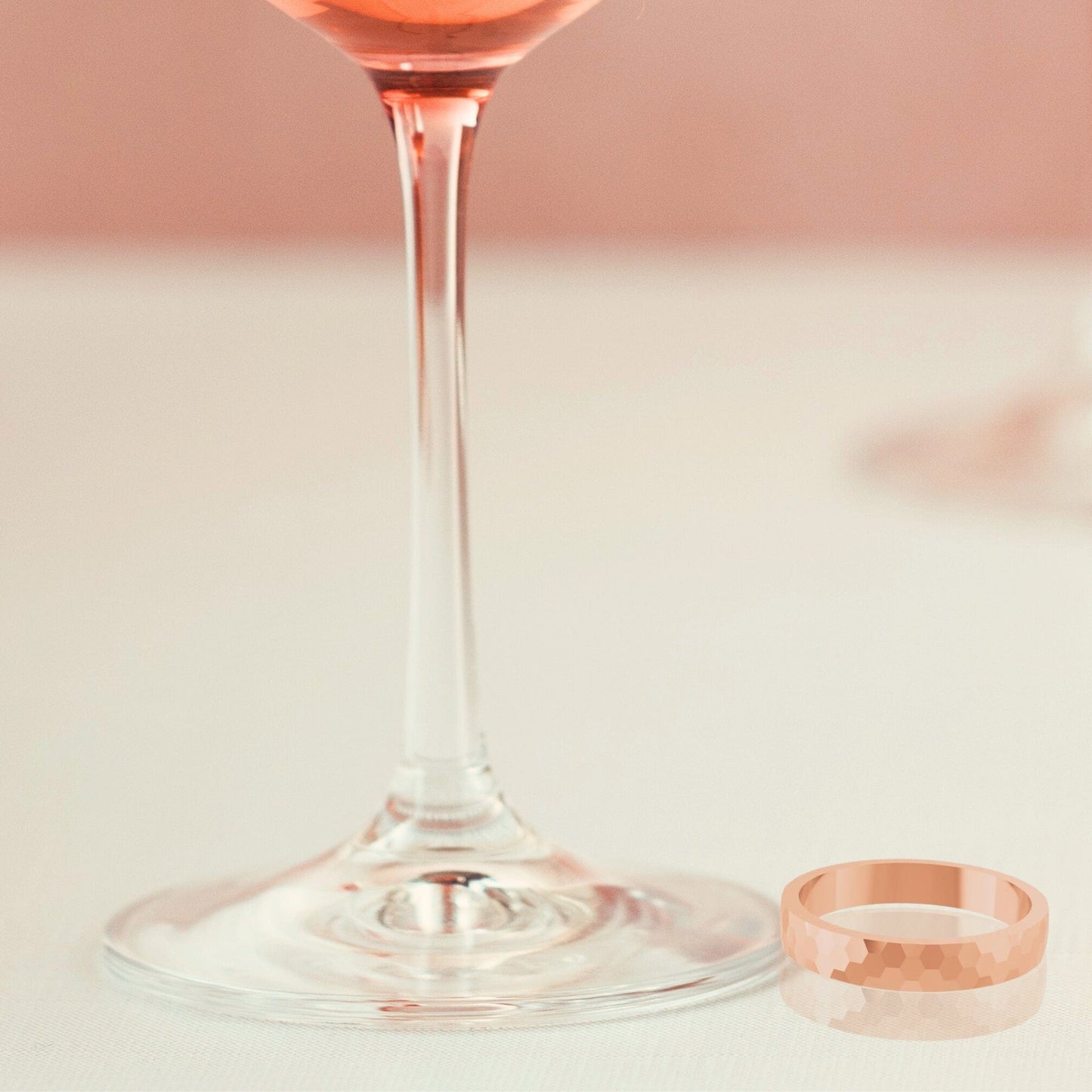 Hexagon Pattern 3.5mm Wide Textured Wedding Band Ring by Nodeform