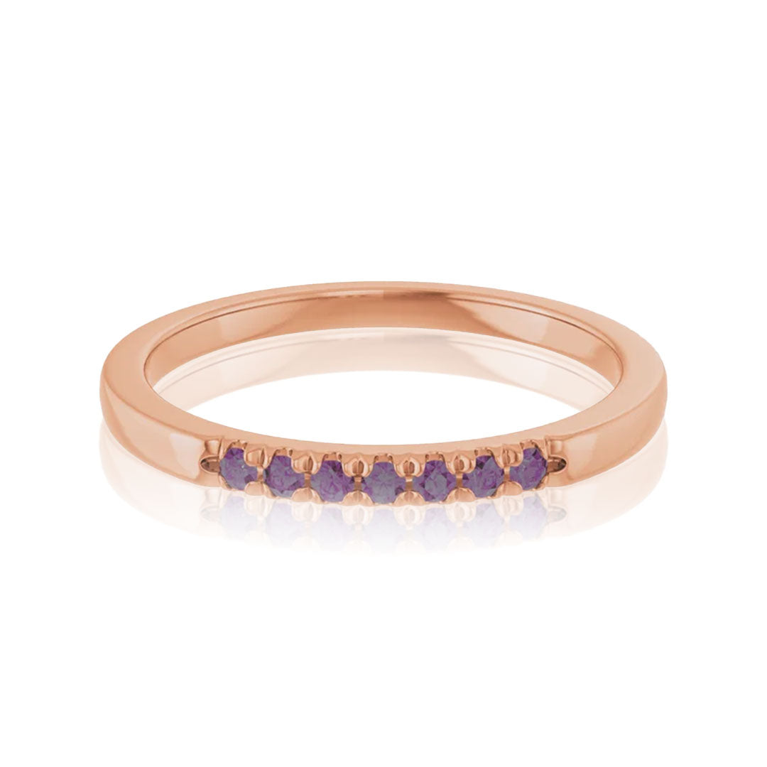 Louise alexandrite french set anniversary ring rose gold 2
