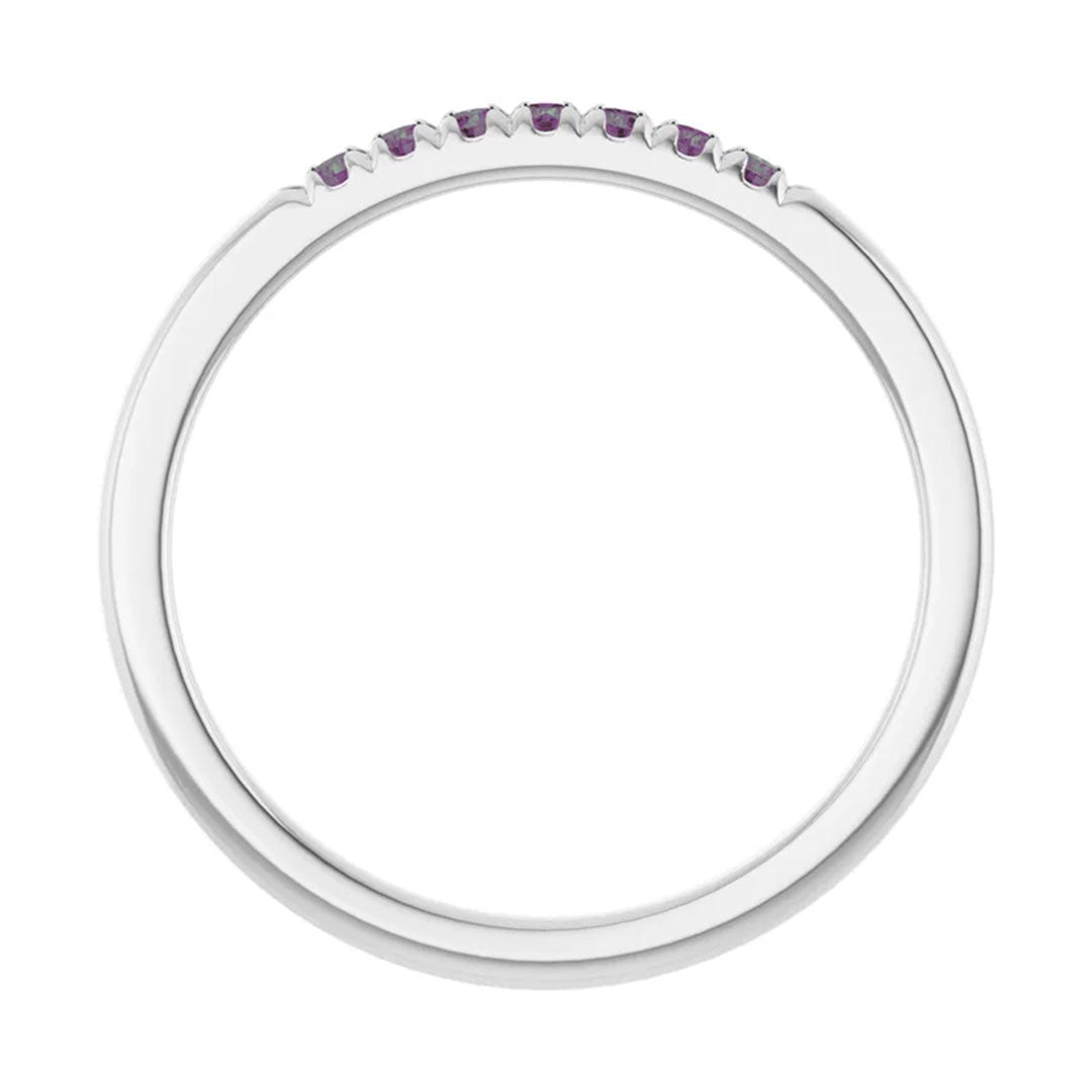 Louise alexandrite french set anniversary ring white gold side
