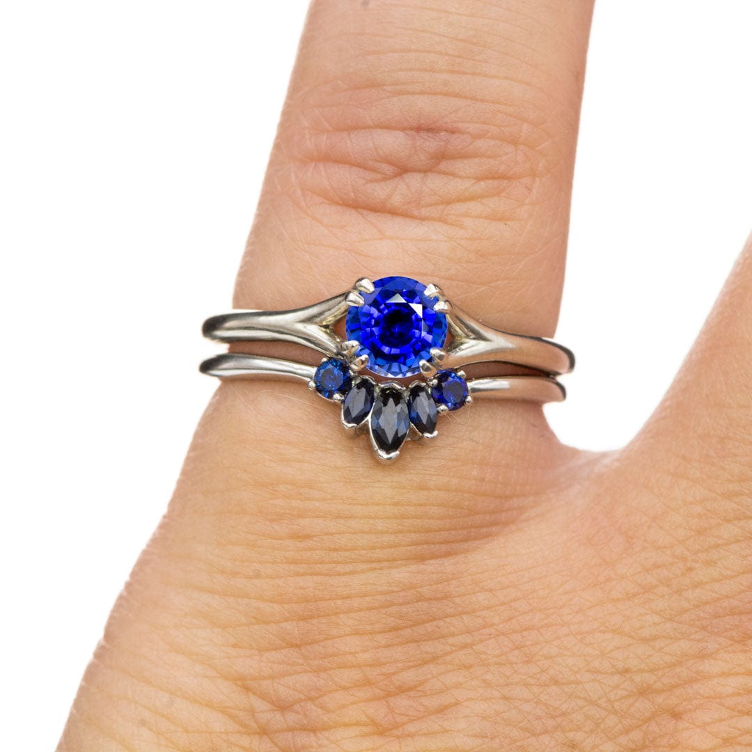 Blue Sapphire Double Prong Solitaire Engagement Ring Ring by Nodeform