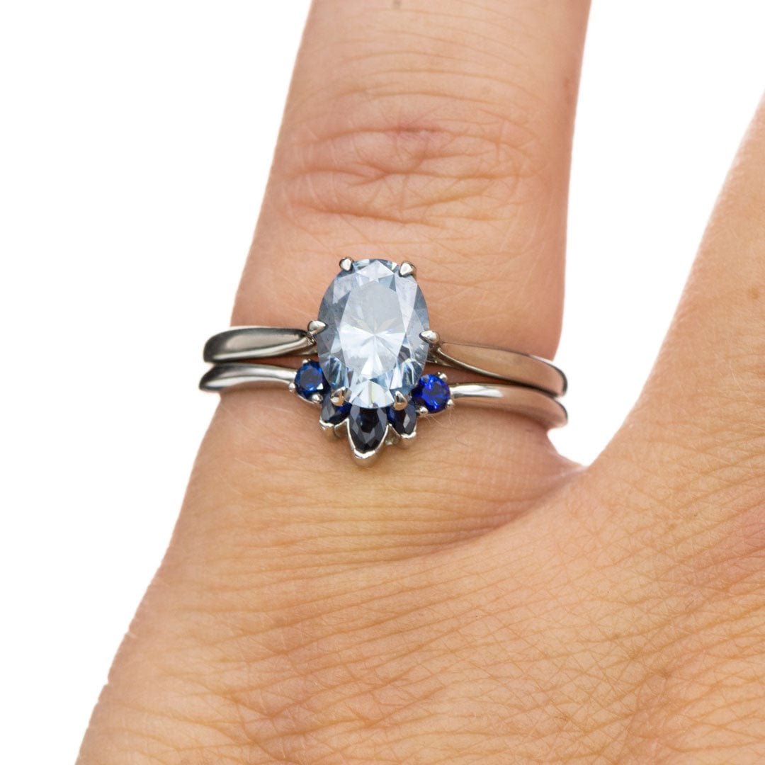 Dahlia - Six Prong Set Narrow Cathedral Solitaire Engagement Ring - Setting only Ring Setting by Nodeform