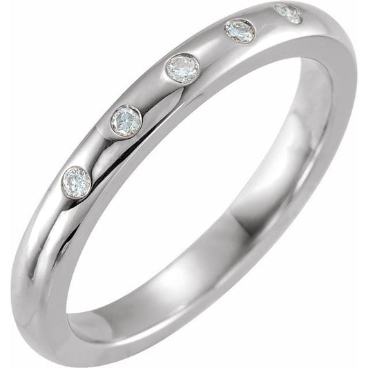 Narrow 2.5mm Dana Wedding Band With 5 Flush Set Diamonds Ring by Nodeform