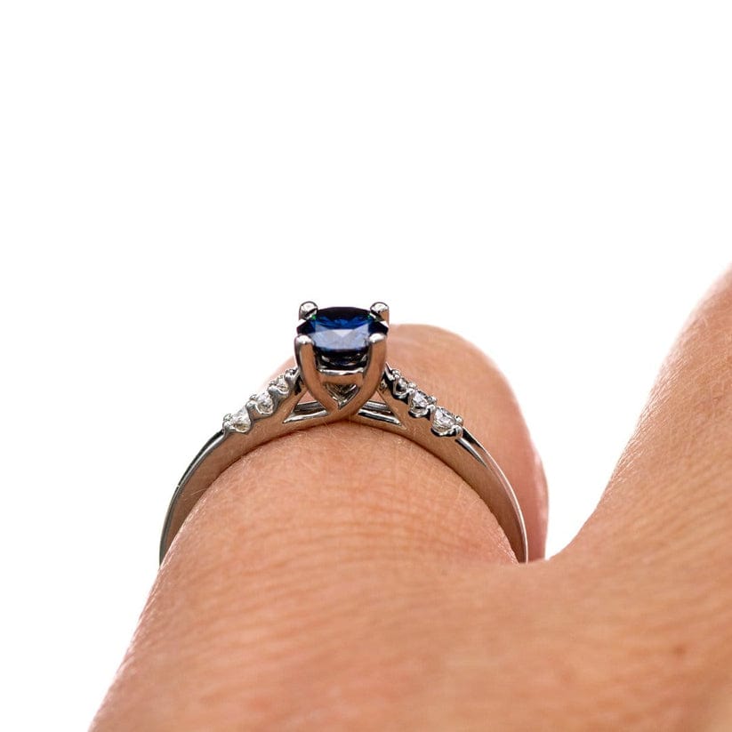 Natalie -Prong Set Engagement Ring with Accented Cathedral Shank - Setting only Ring Setting by Nodeform