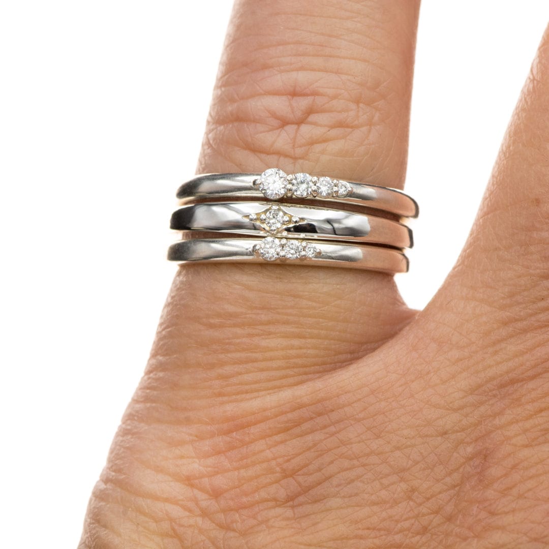 Gabrielle Band - Gradient Diamonds Stacking Wedding Anniversary Ring Ring Ready To Ship by Nodeform