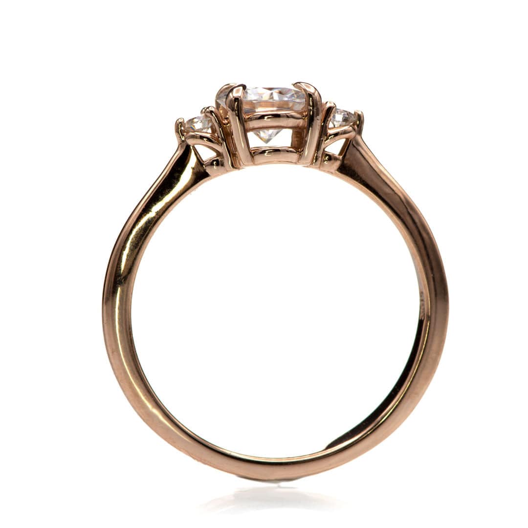 Tess - Three Stone Prong Set Moissanite Engagement Ring Ring by Nodeform
