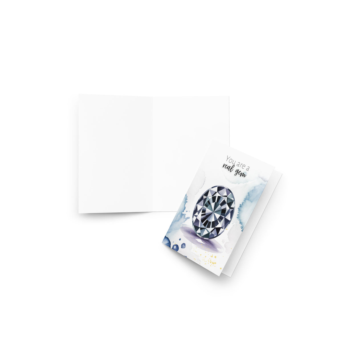 Note card with an oval Spinel Gemstone illustration and text on a white background