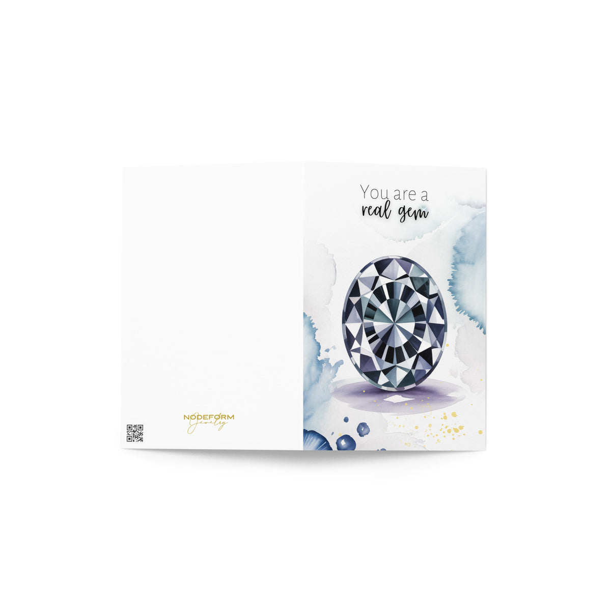 Card with an oval Spinel Gemstone illustration and text 'You are a real gem' on a white background