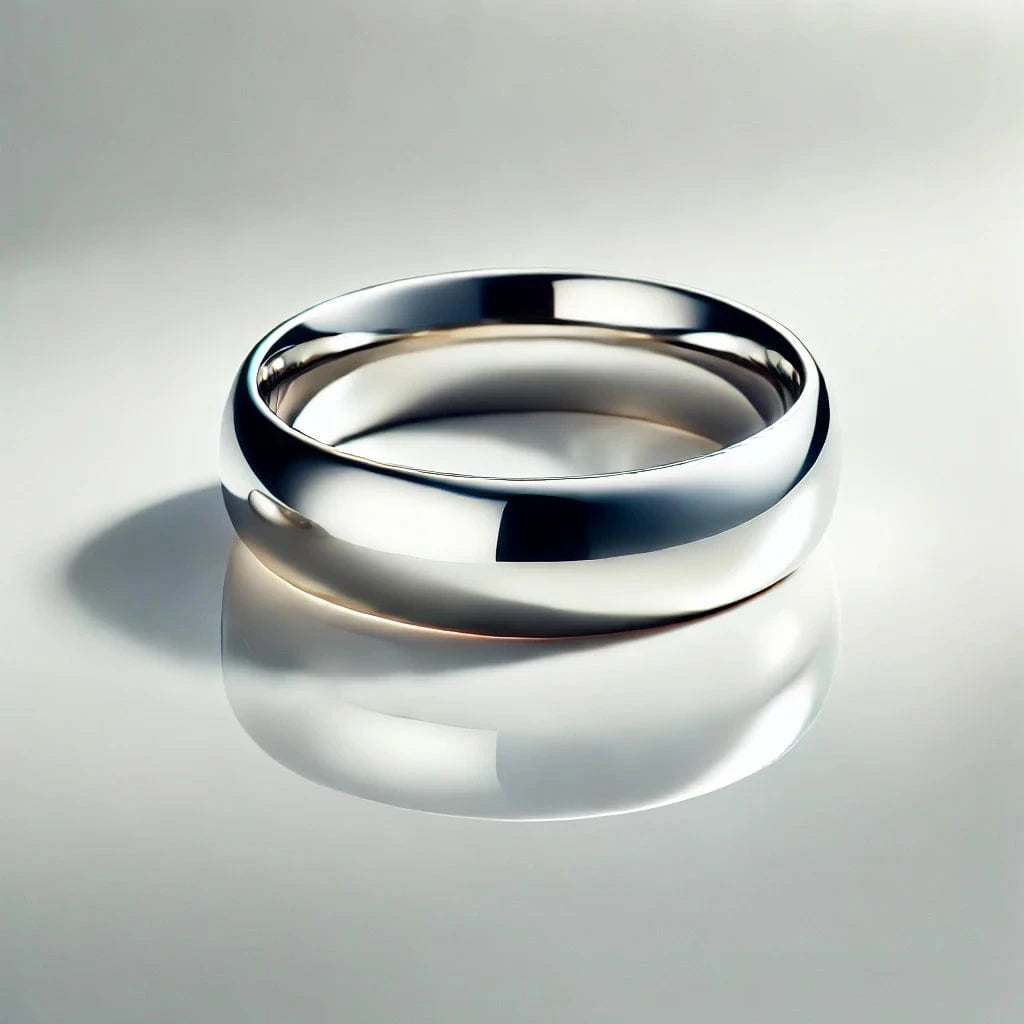 Wide Slightly Domed Modern Simple Wedding Band Ring by Nodeform