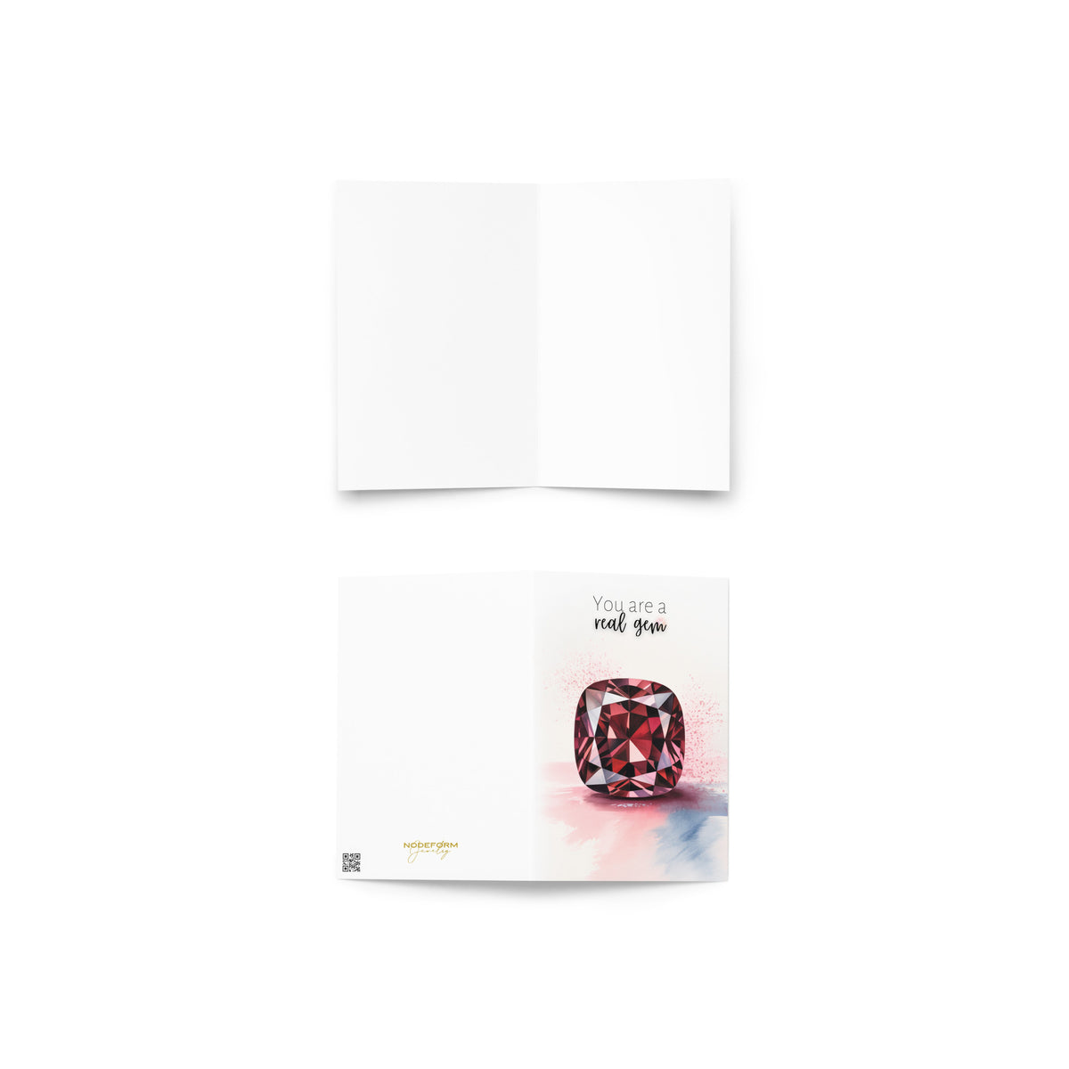 You are a real Gem | Watercolor Cushion Garnet Greeting Card