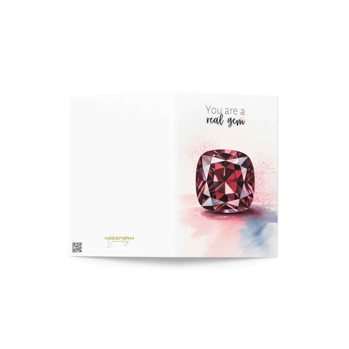 You are a real Gem | Watercolor Cushion Garnet Greeting Card