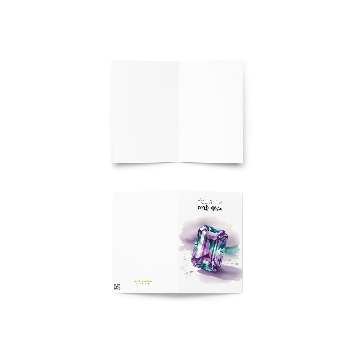 You are a real Gem | Watercolor Emerald Cut Alexandrite Greeting Card