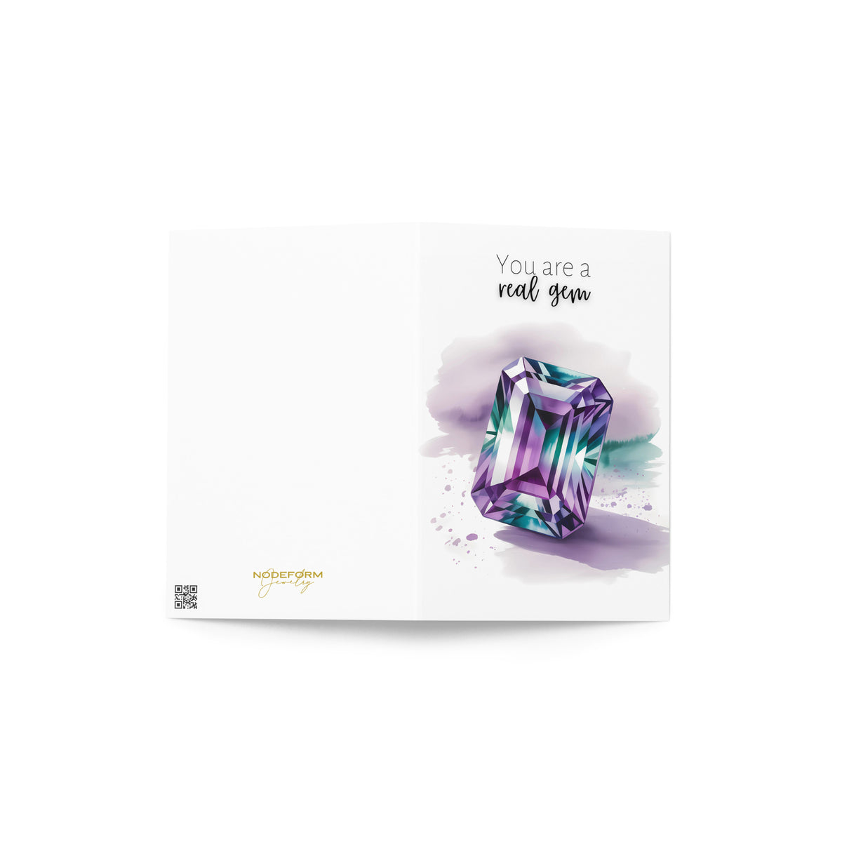 You are a real Gem | Watercolor Emerald Cut Alexandrite Greeting Card