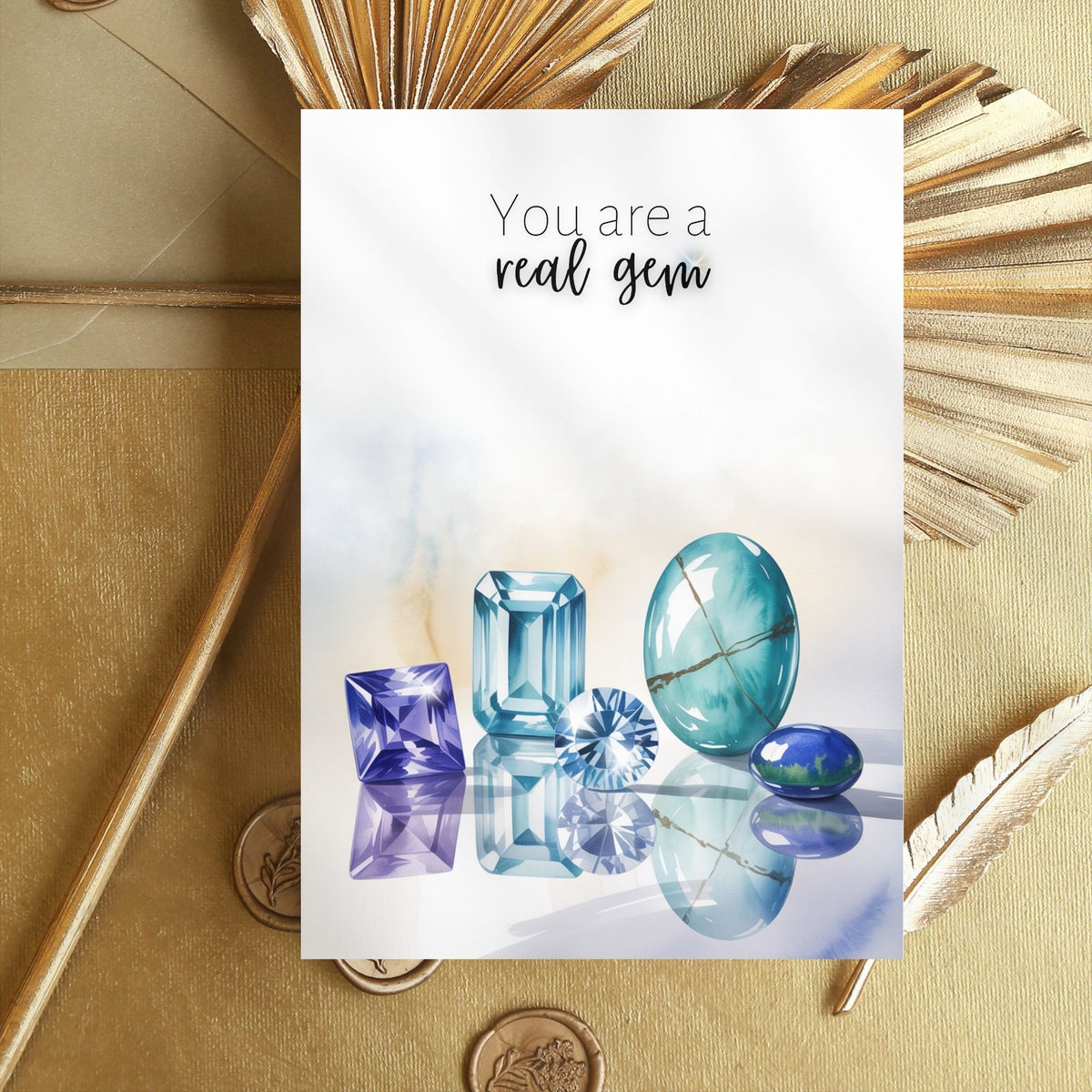You are a real Gem | Watercolor December Birthstone Greeting Card