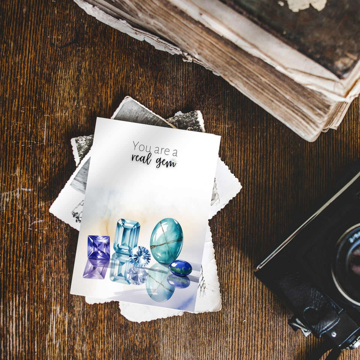 You are a real Gem | Watercolor December Birthstone Greeting Card