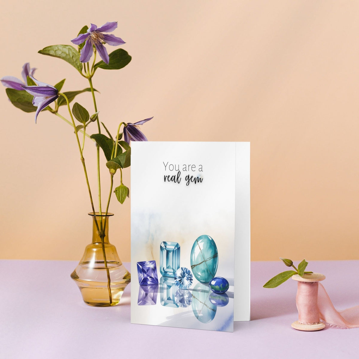 You are a real Gem | Watercolor December Birthstone Greeting Card