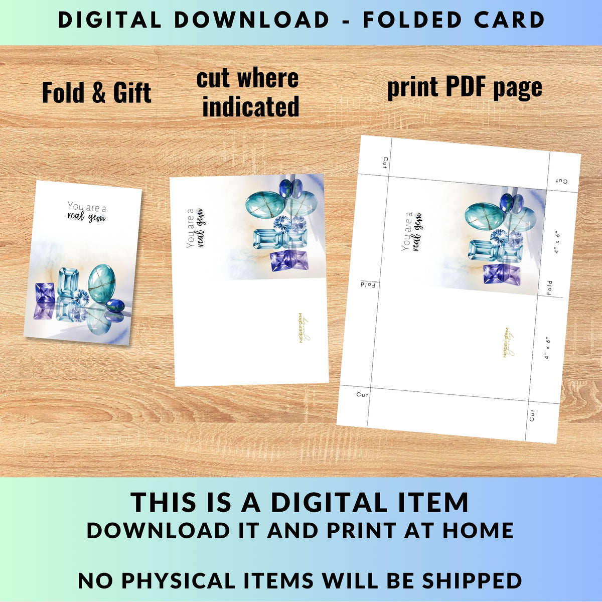 You are a real Gem | Watercolor December Birthstone Greeting Card