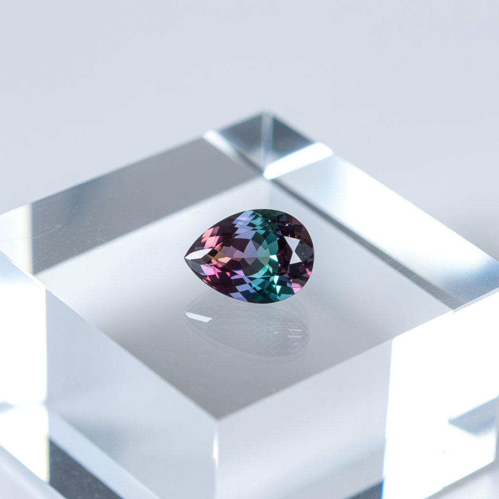 Pear Cut Lab Created Alexandrite Gemstone