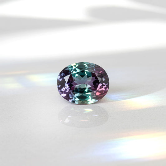 Oval Cut Lab Created Alexandrite Gemstone