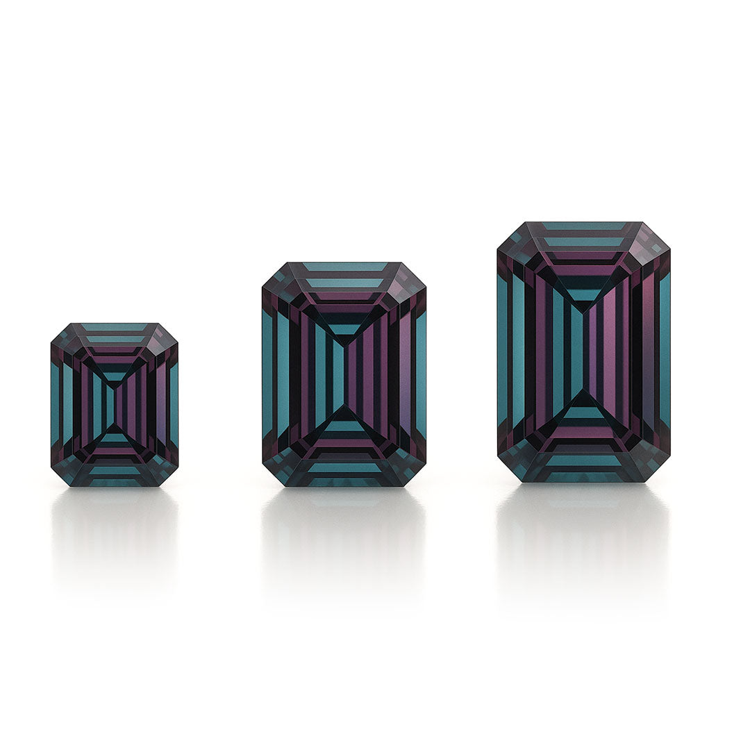 Emerald Cut Lab Created Alexandrite Gemstone
