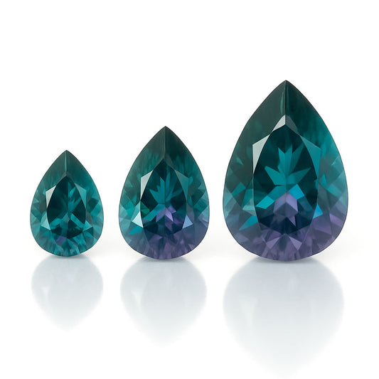 Pear Cut Lab Created Alexandrite Gemstone