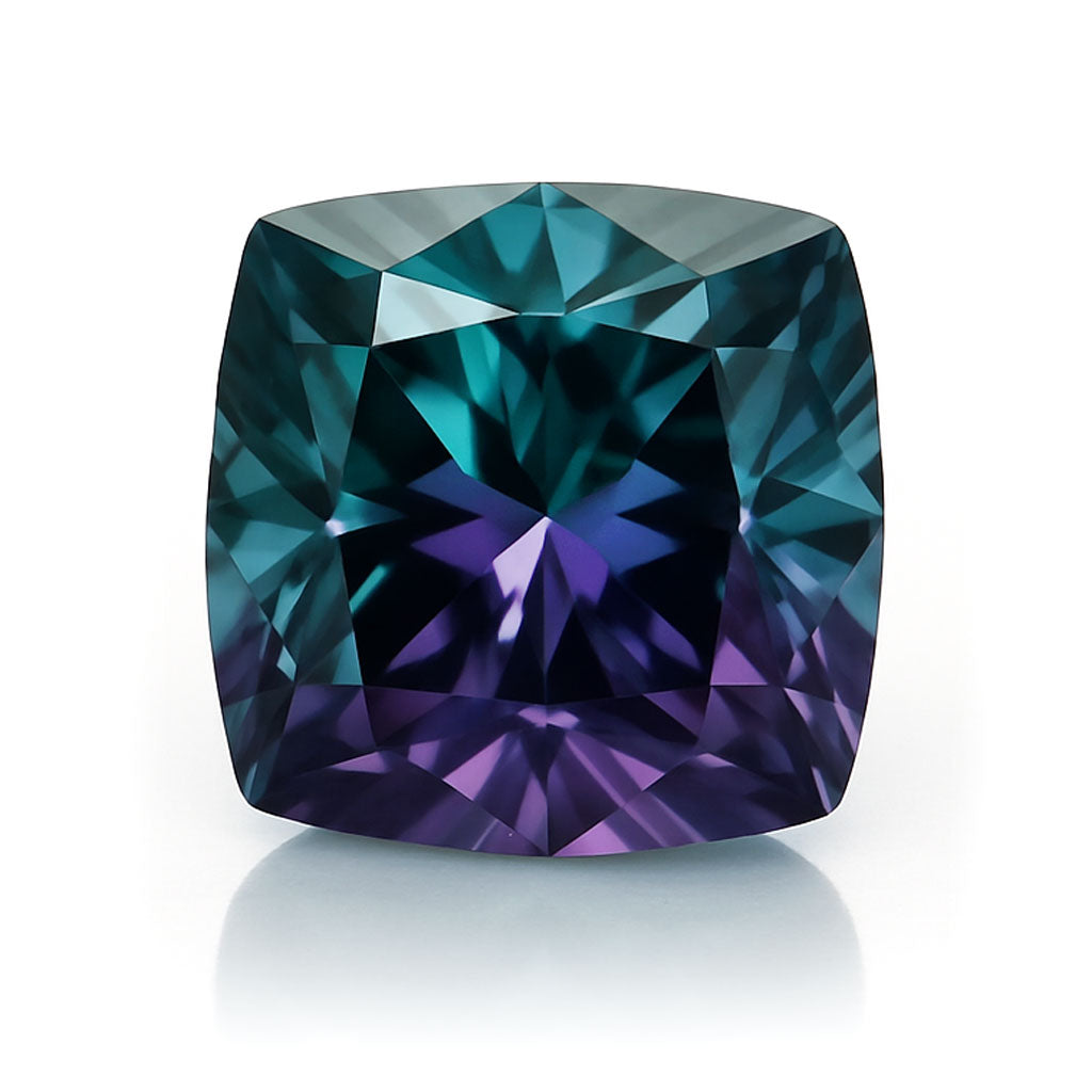 Cushion Cut Lab Created Alexandrite Gemstone