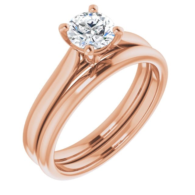 Bridal set Amelia Ring- White Sapphire Prong Set Cathedral Style Solitaire Engagement Ring Ring by Nodeform