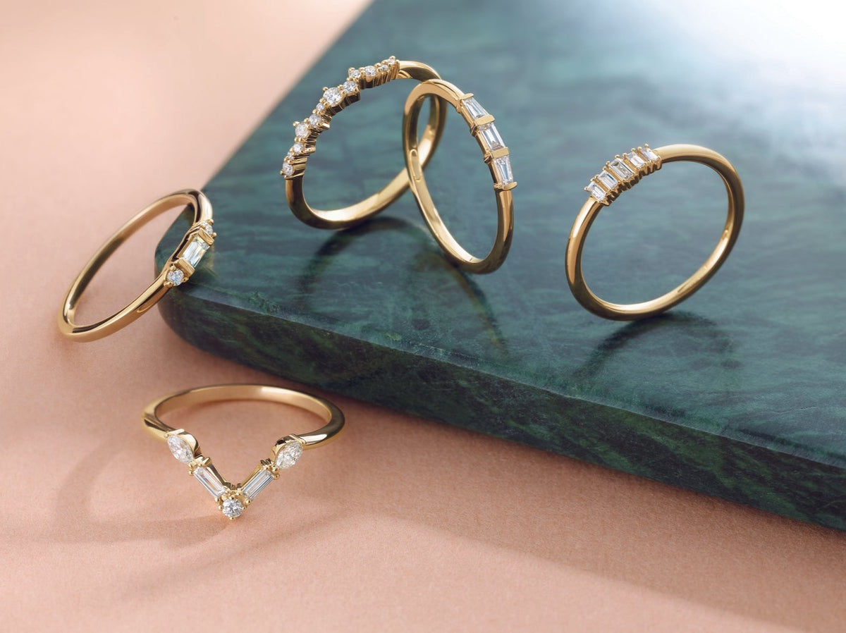 Baguette Diamond Cluster Stacking Ring Ring by Nodeform