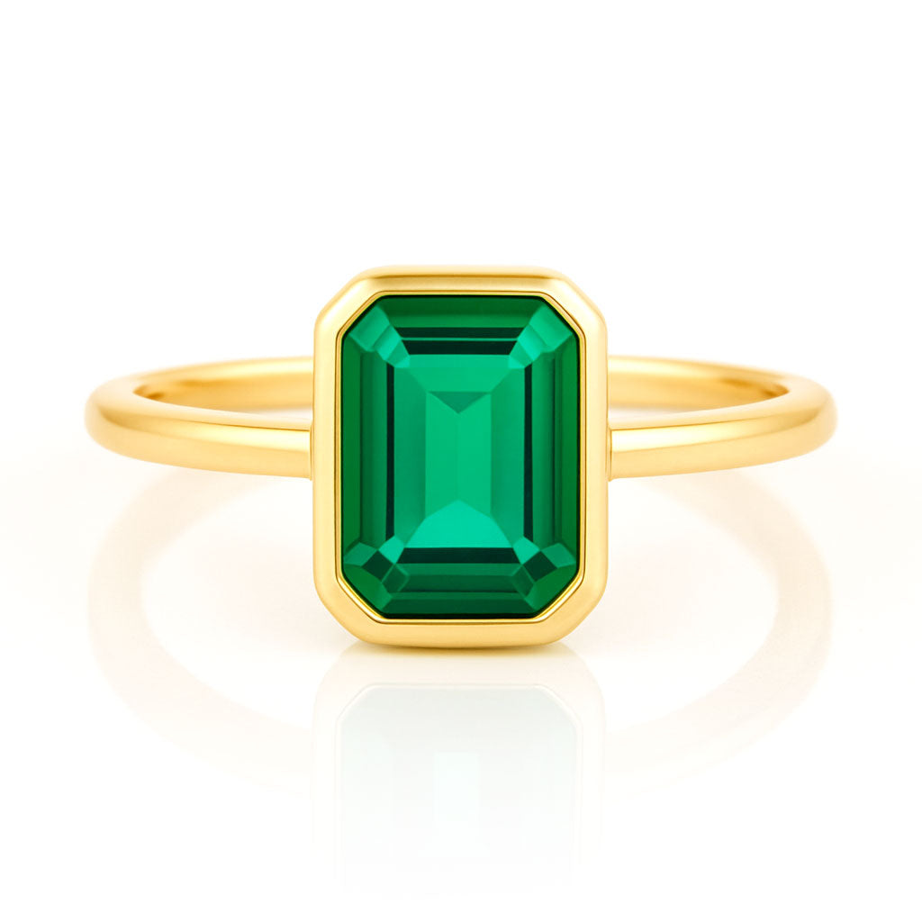Emma Bezel Set Solitaire Engagement Ring - Setting only
