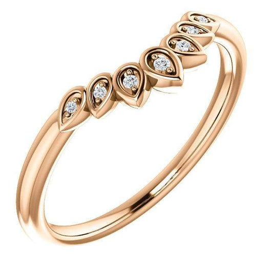 Petal Band - Floral Inspired Contoured Diamond Stacking Wedding Ring Ring by Nodeform