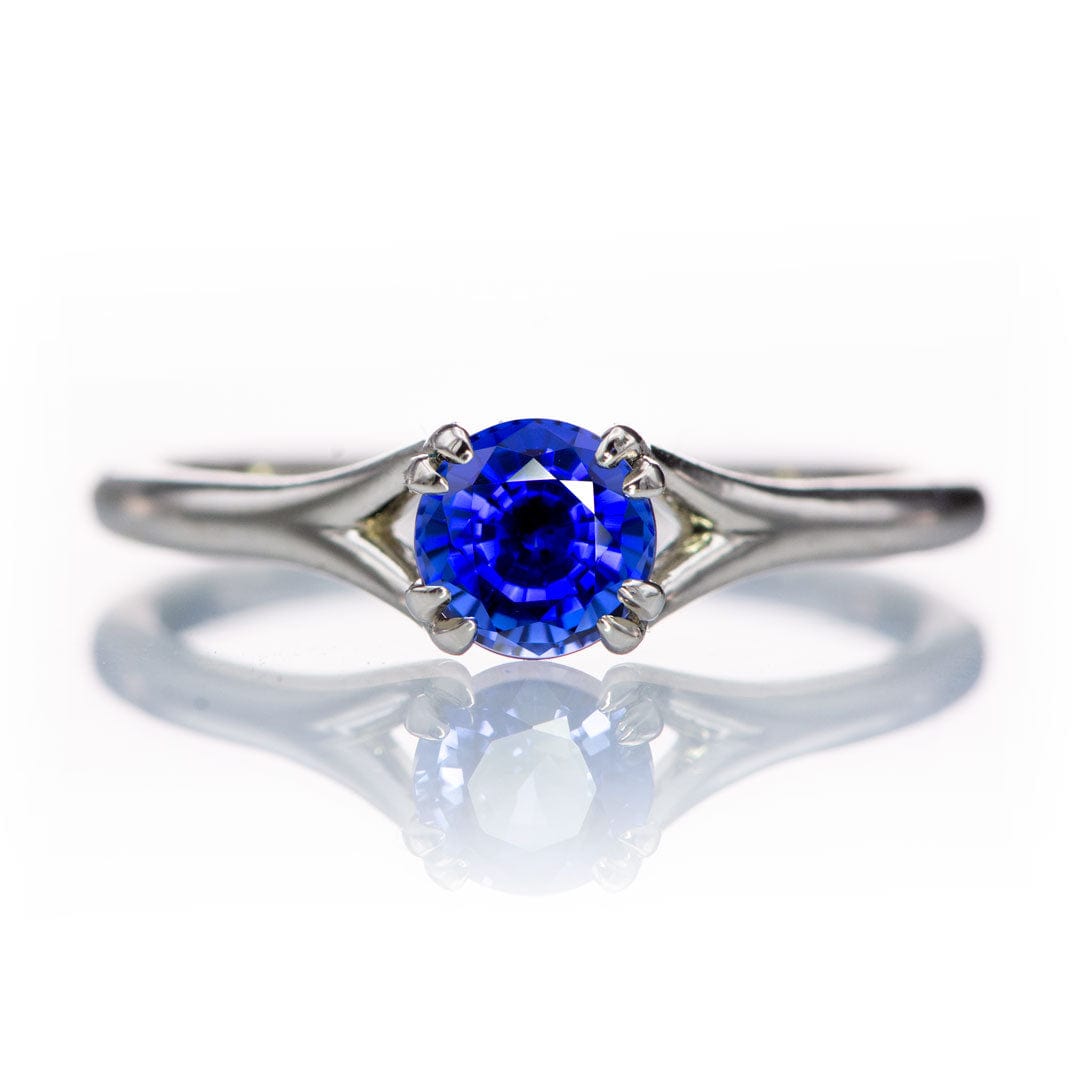 Blue Sapphire Double Prong Solitaire Engagement Ring Ring by Nodeform