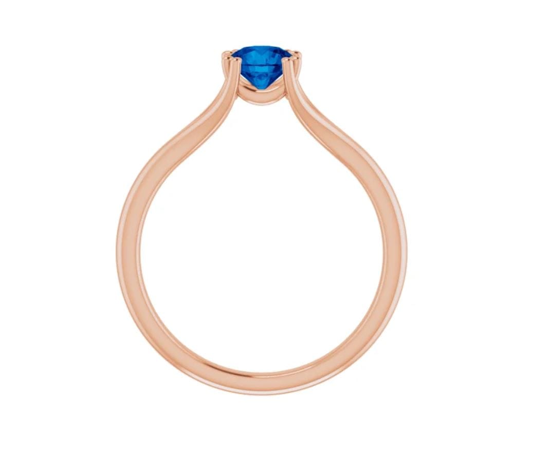 Blue Sapphire Double Prong Solitaire Engagement Ring Ring by Nodeform
