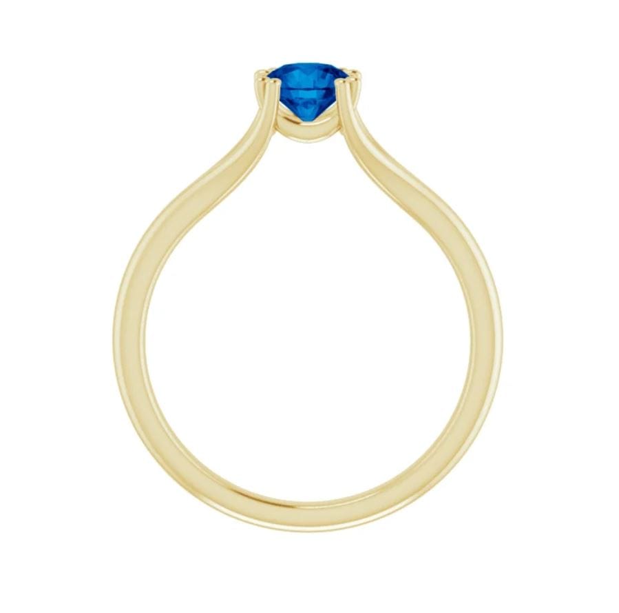 Blue Sapphire Double Prong Solitaire Engagement Ring Ring by Nodeform