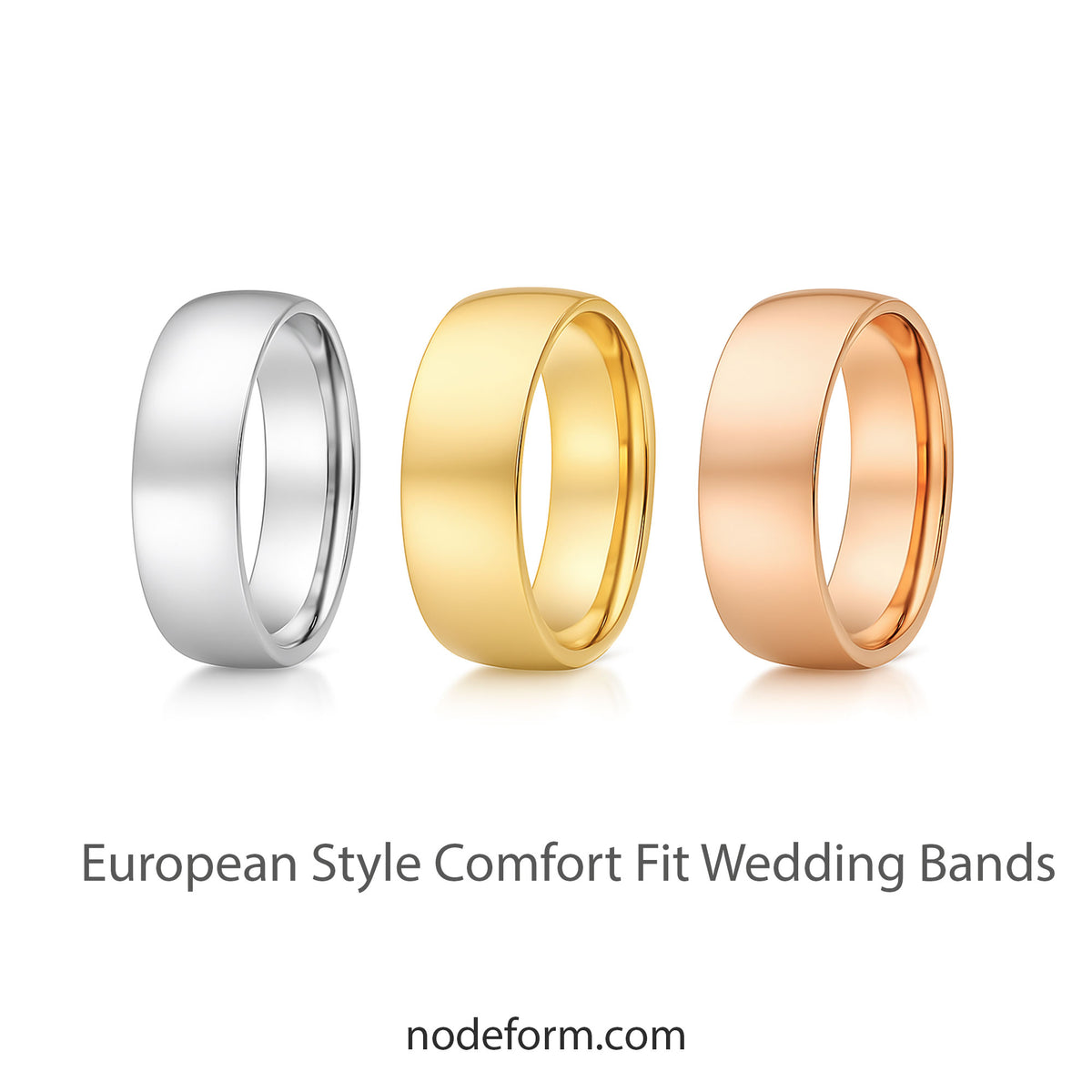 Men's Comfort Fit Classic European Style Slightly Domed Wedding Band