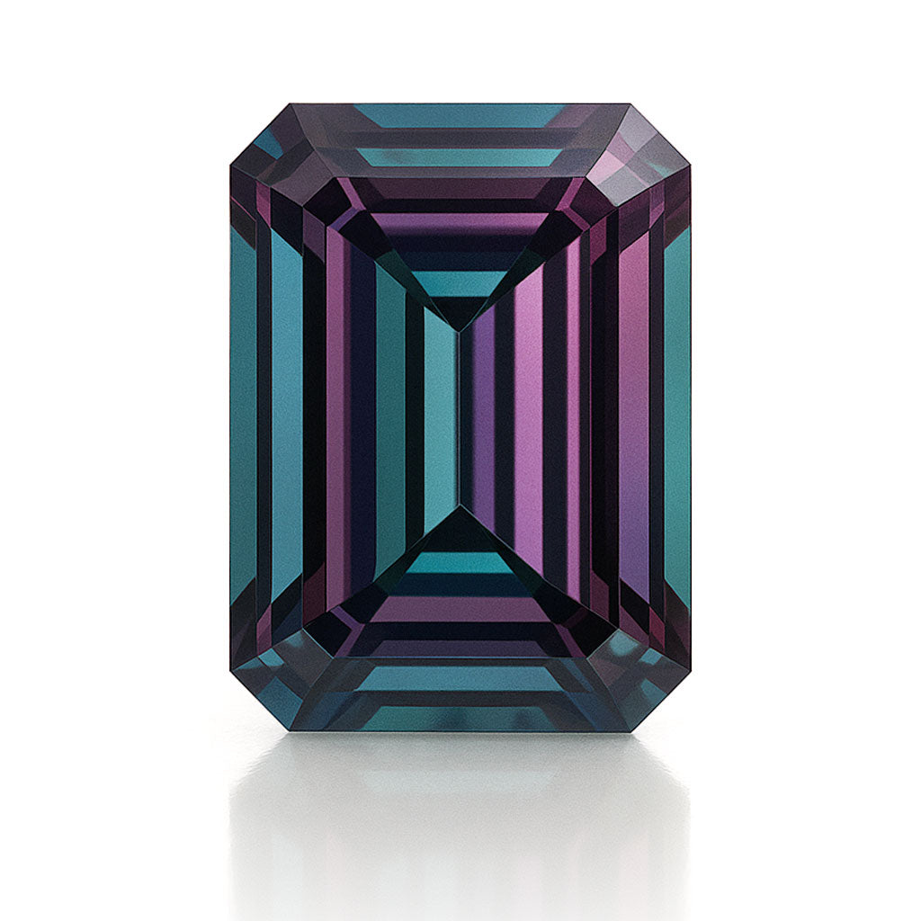 Emerald Cut Lab Created Alexandrite Gemstone