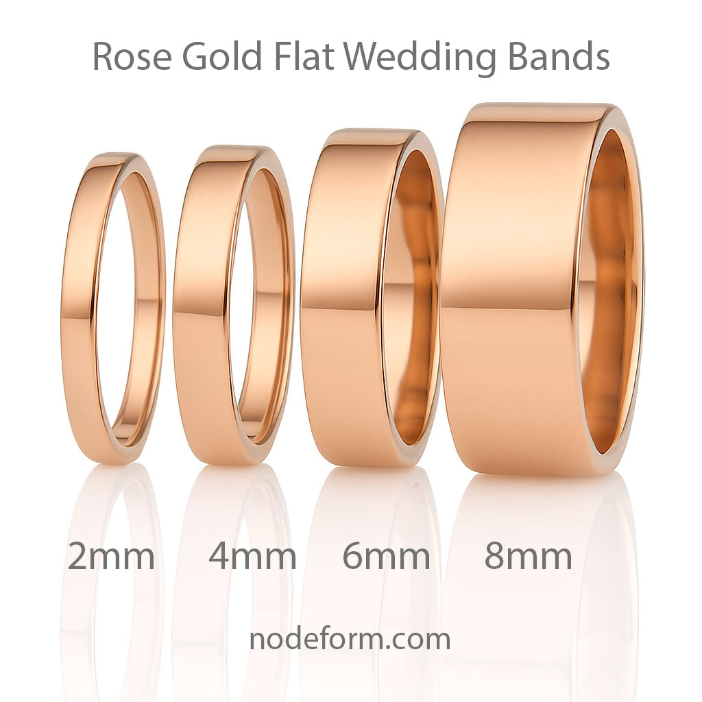 Narrow Flat Simple Wedding Band, 2-4mm Width