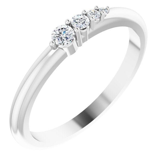 Gabrielle Band - Gradient Diamonds Stacking Wedding Anniversary Ring 14k White Gold Ring Ready To Ship by Nodeform