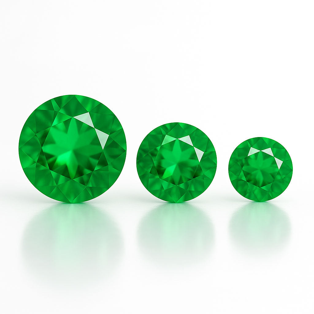 Round lab Grown Emerald Loose Stone