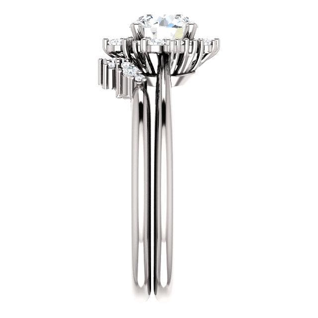Lydia Band- Prong Set Accented Cluster Curved Wedding Ring Ring by Nodeform