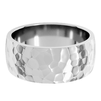 8mm wide hammered platinum wedding band