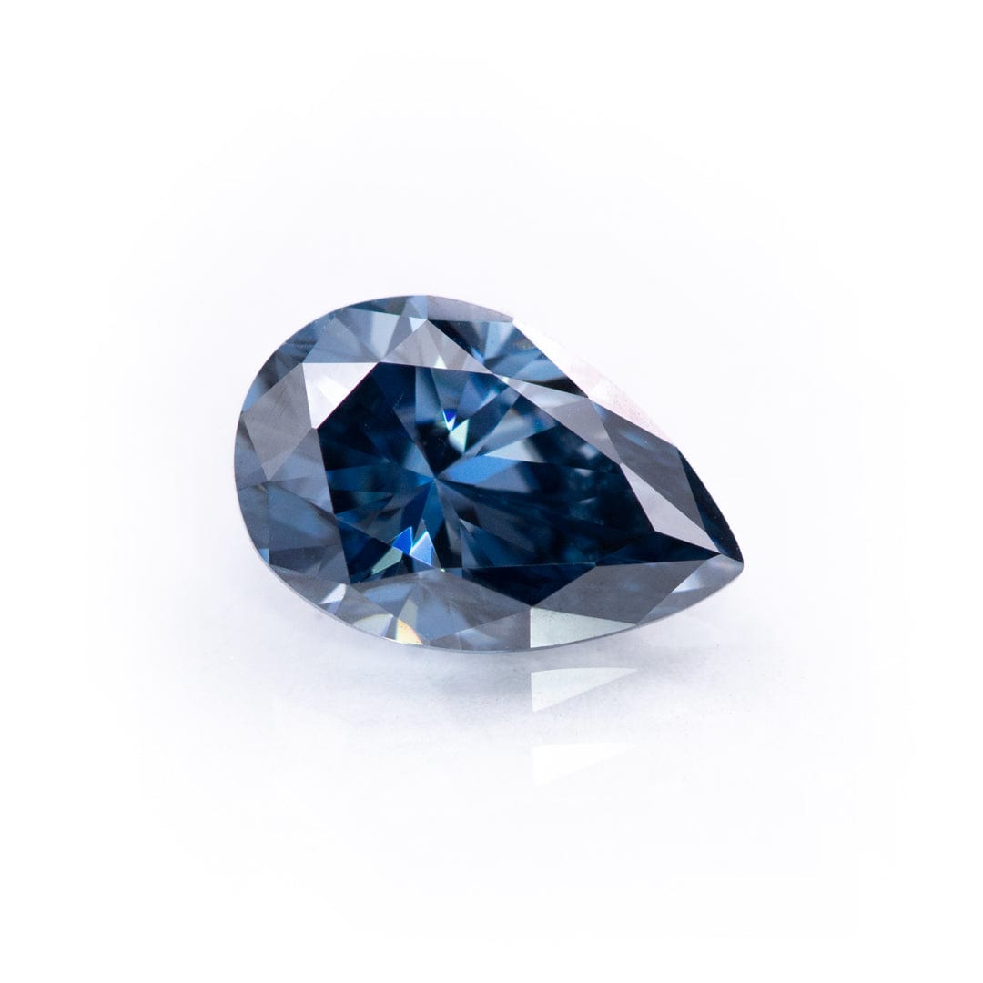 Pear Blue-Gray Moissanite Loose Stone Loose Gemstone by Nodeform
