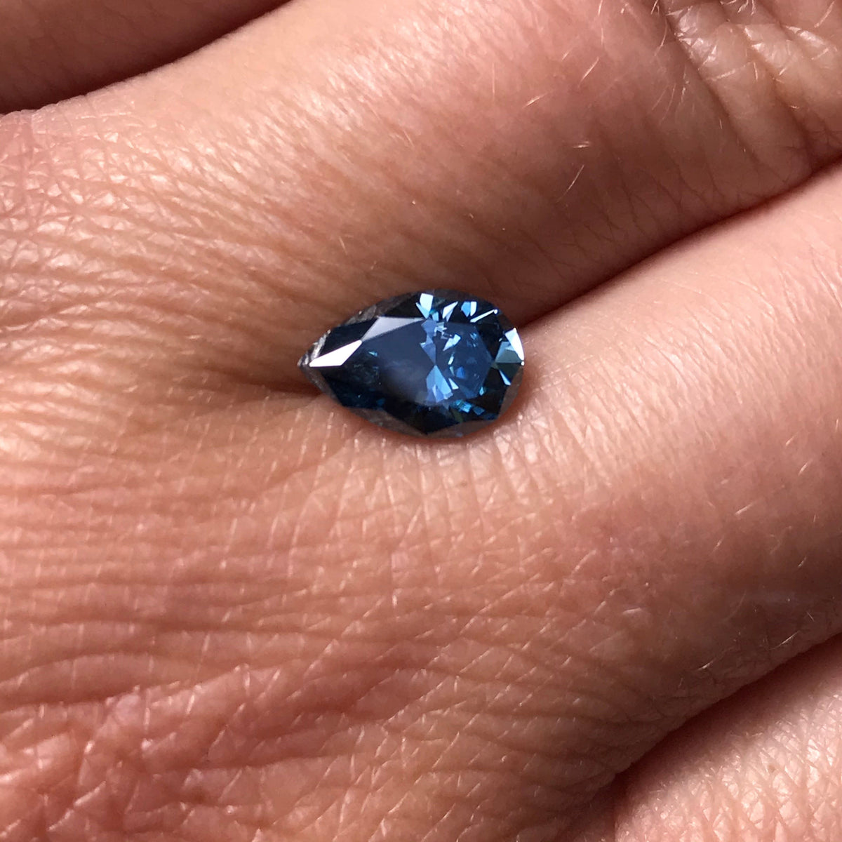 Pear Blue-Gray Moissanite Loose Stone Loose Gemstone by Nodeform