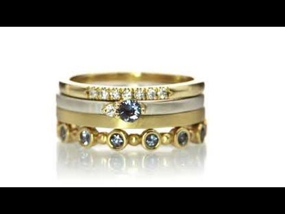 Diamond Accented Alexandrite 14k Gold & Sterling Silver Stacking Ring