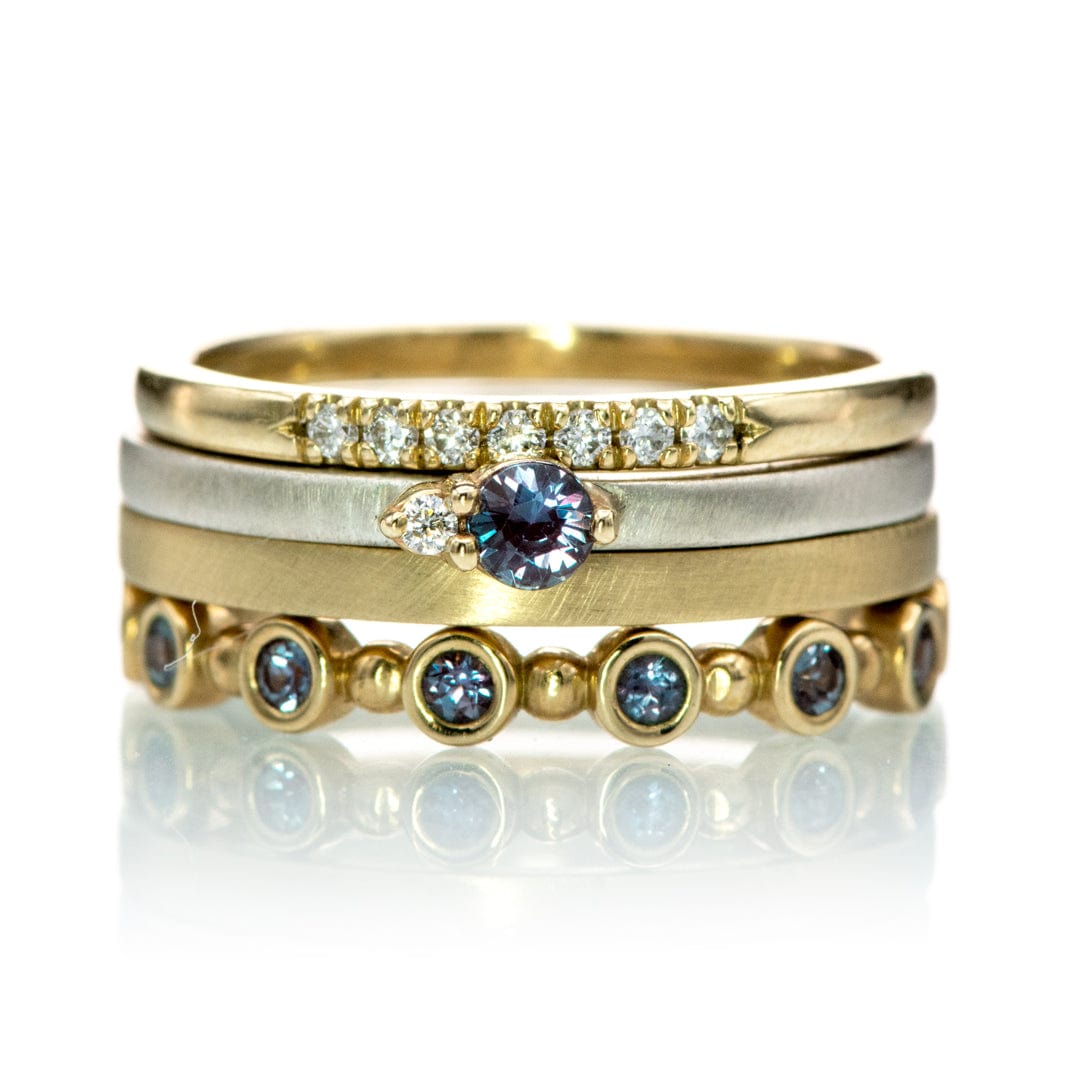 Becca Band - Alexandrite Bezel Set Stacking Half Eternity Anniversary Ring Ring by Nodeform
