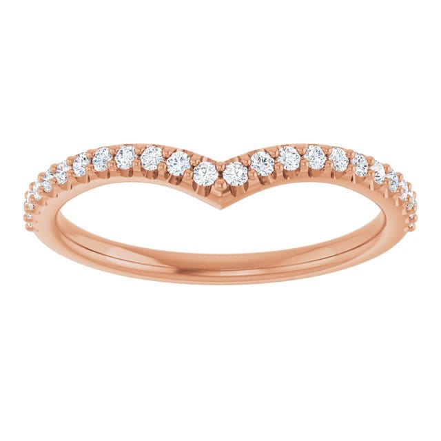 Vivian Band - V-Shape Contoured Accented Diamond, Moissanite, Ruby or Sapphire Wedding Ring Ring by Nodeform