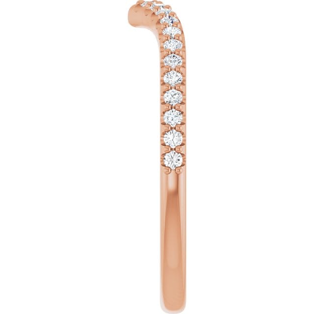 Vivian Band - V-Shape Contoured Accented Diamond, Moissanite, Ruby or Sapphire Wedding Ring Ring by Nodeform